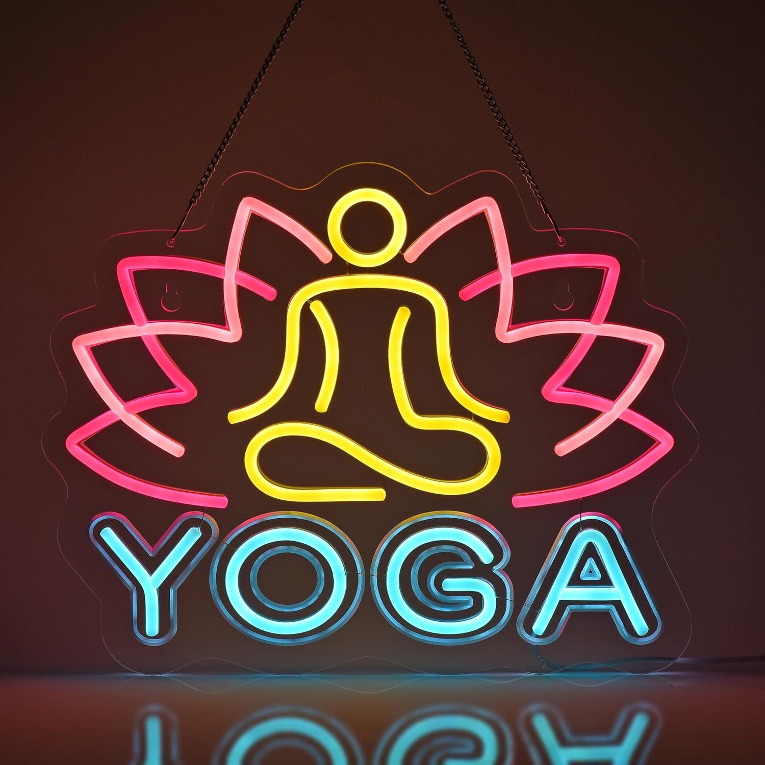 Zen Yoga Fitness - لافتة نيون لليوغا، أضواء نيون معلقة