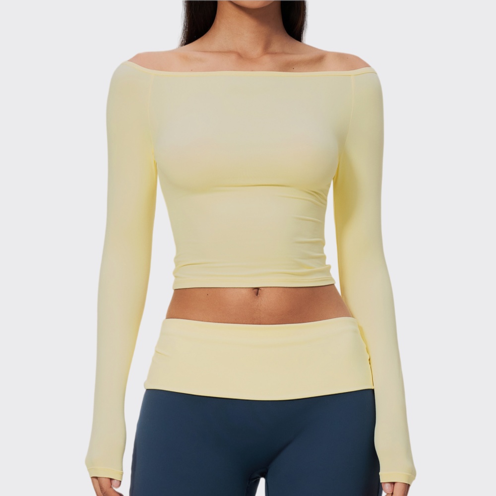 J-Yoga Fitness - بلوزة يوغا نسائية بأكمام طويلة، ملابس