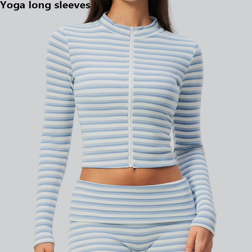 J-Yoga Fitness - سترة يوغا جديدة بسحاب للنساء، قميص