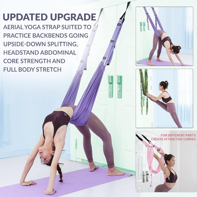 Yoga Swing Aerial - مجموعة أرجوحة يوغا هوائية قابلة للتعديل،