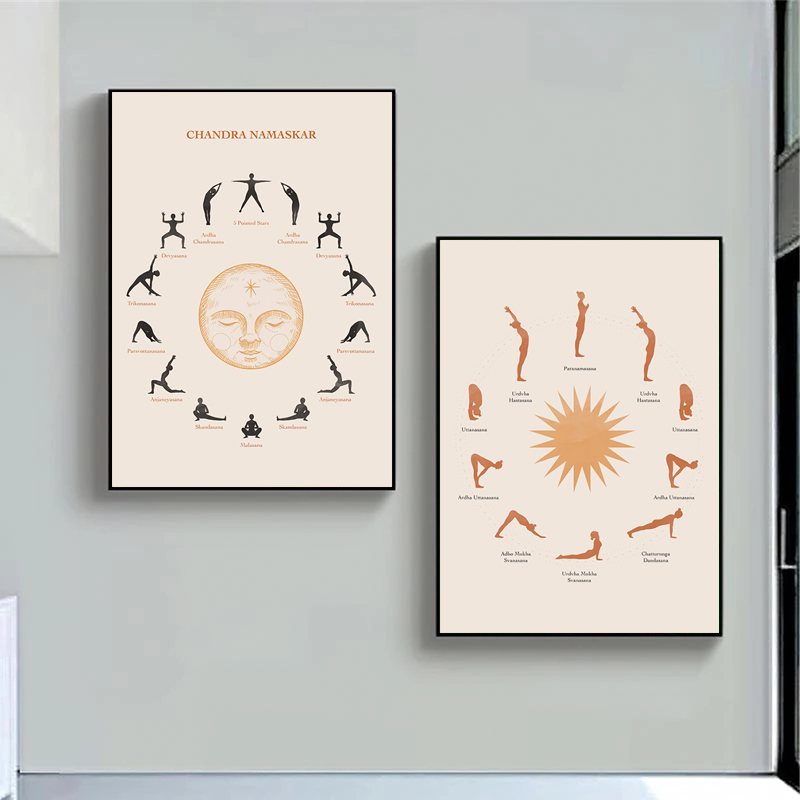 Zen Yoga Fitness - اليوجا الشمس التحية اللياقة زن جدار