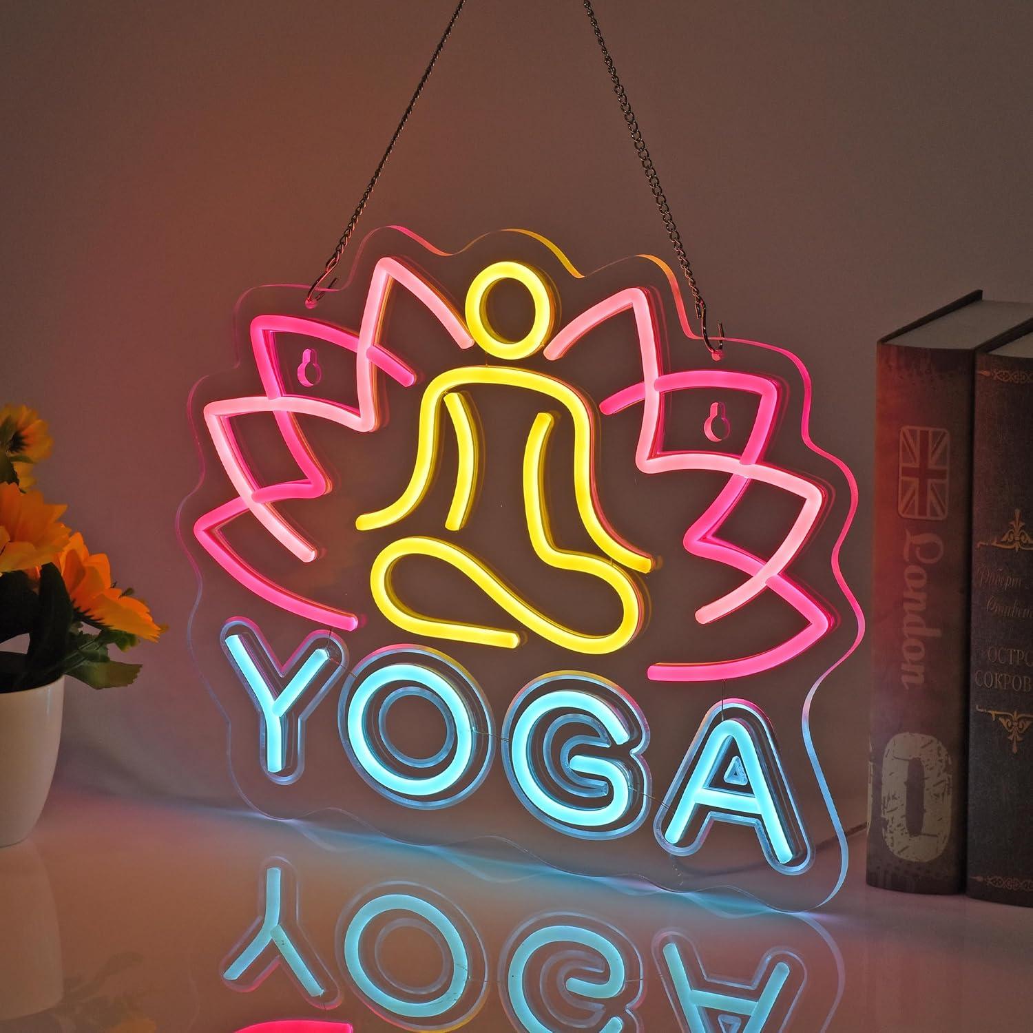 لافتة نيون لليوغا، أضواء نيون  - مراجعة Zen Yoga Fitness وسعره
