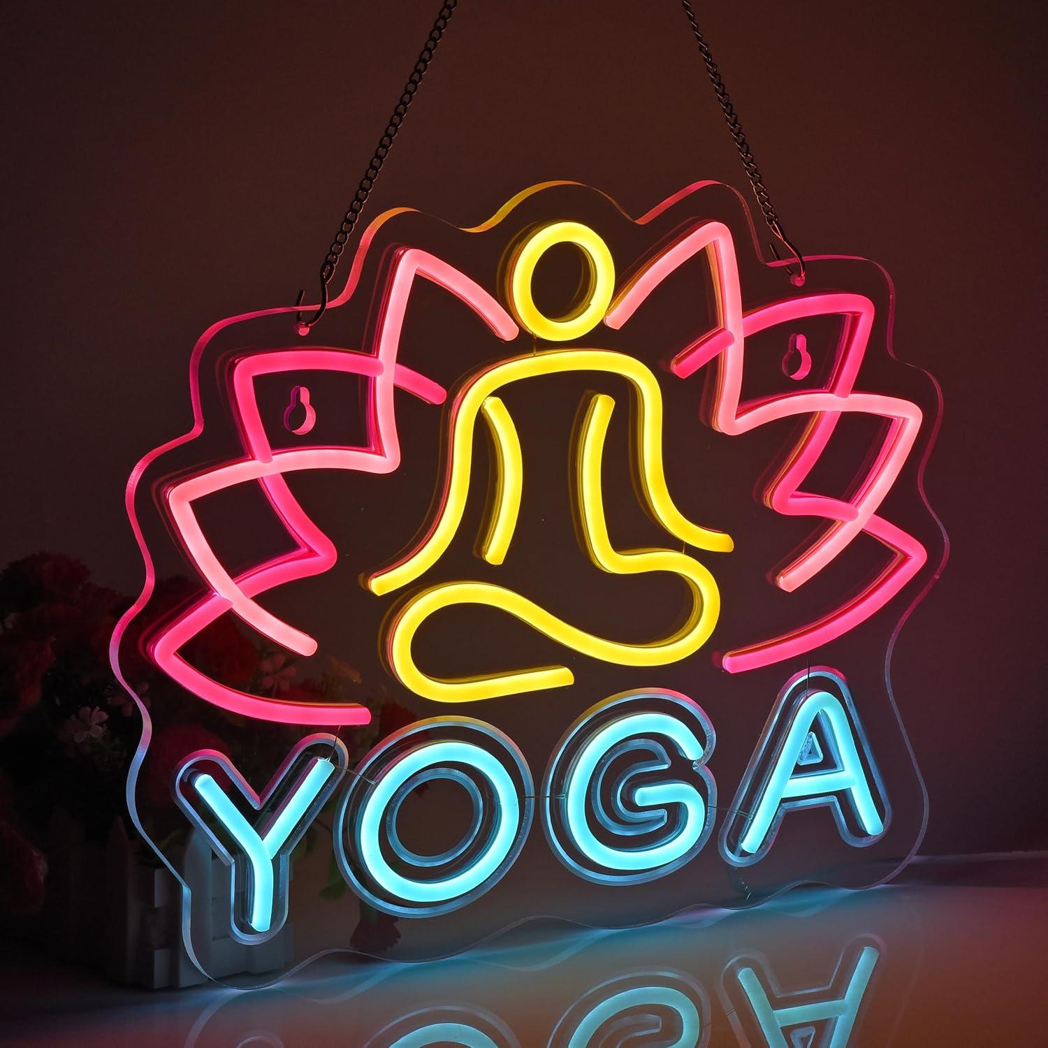 لافتة نيون لليوغا، أضواء نيون  - مراجعة Zen Yoga Fitness وسعره