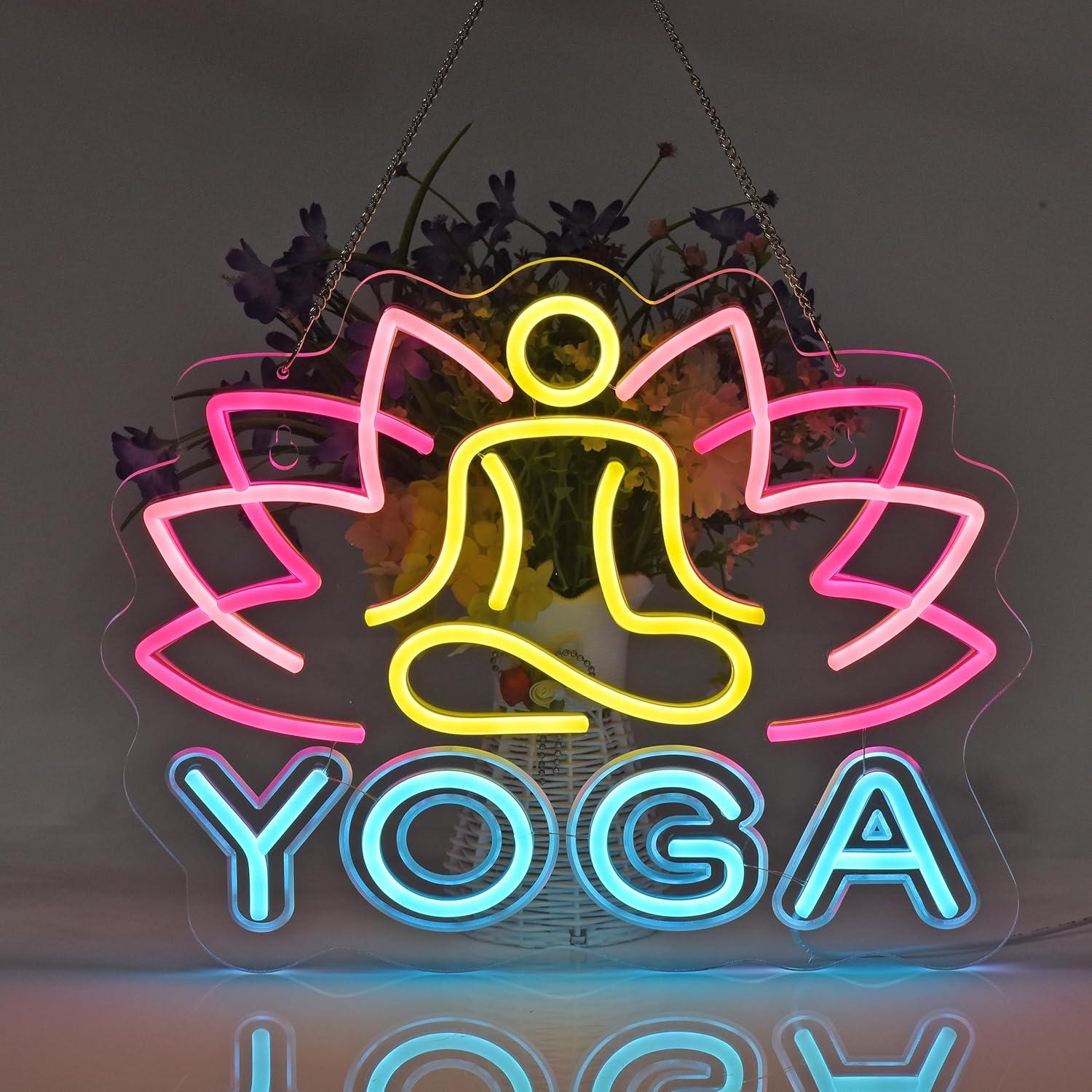 لافتة نيون لليوغا، أضواء نيون  - مراجعة Zen Yoga Fitness وسعره