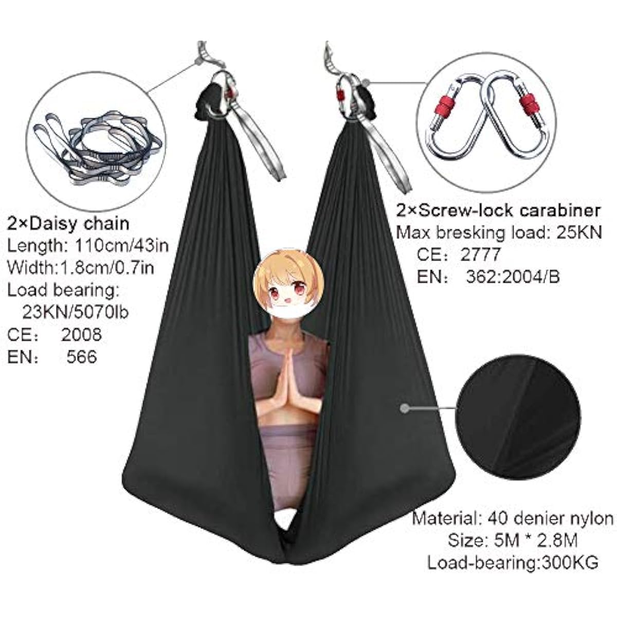 أرجوحة يوغا هوائية 5م × 2.8م م - مراجعة Yoga Swing Aerial وسعره